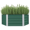 Arriate elevado de acero galvanizado verde 129x129x46 cm