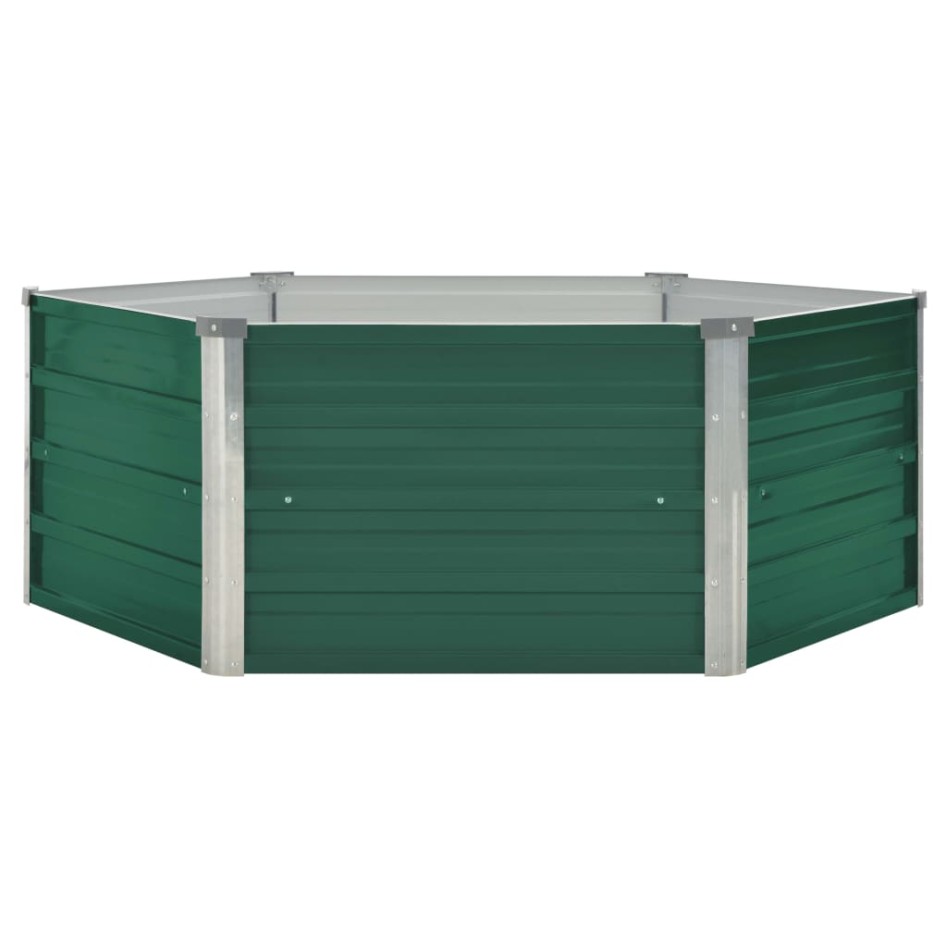 Arriate elevado de acero galvanizado verde 129x129x46