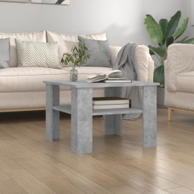 Mesa de centro madera contrachapada gris hormigón 60x60x42