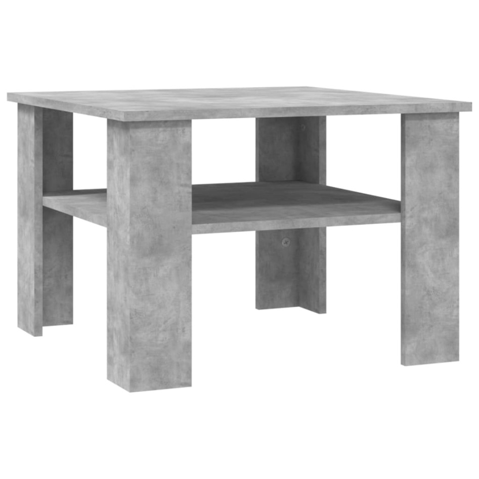 Mesa de centro madera contrachapada gris hormigón 60x60x42