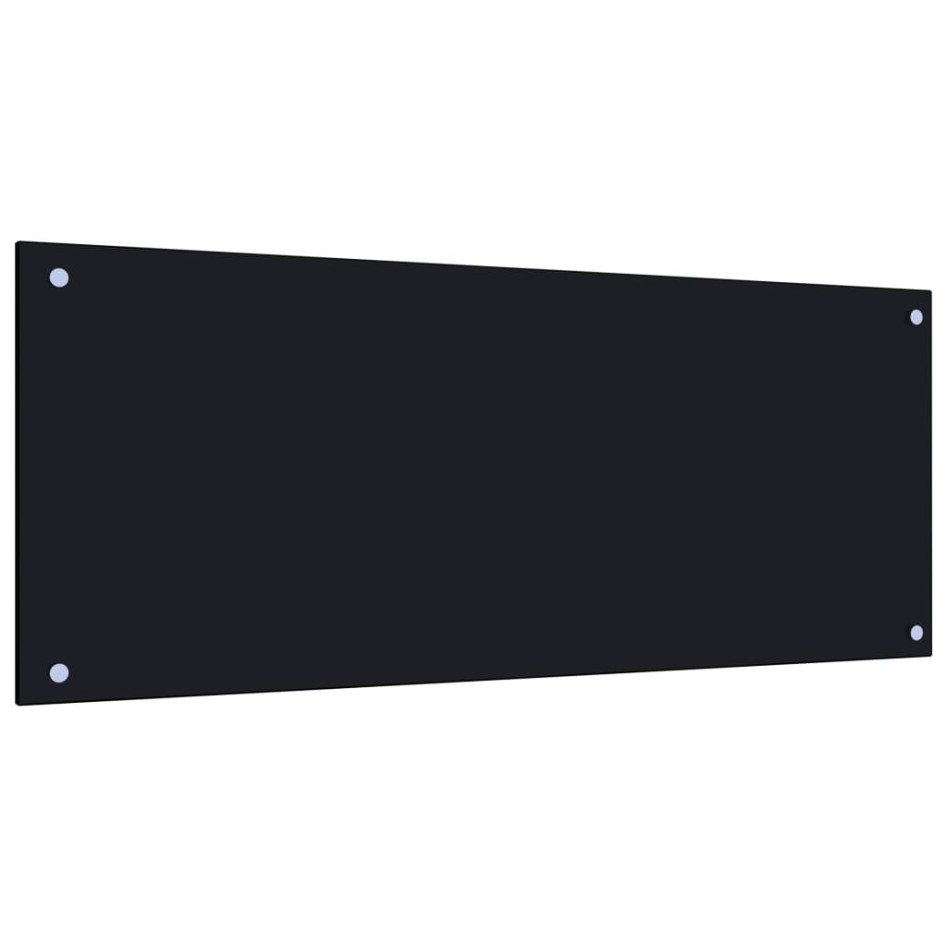 Protección salpicaduras cocina vidrio templado negro 100x40