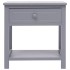 Mesita de noche madera de Paulownia gris 40x29x42