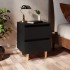 Mesita de noche patas de madera pino maciza negro 40x35x50