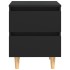 Mesita de noche patas de madera pino maciza negro 40x35x50