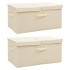 Cajas de almacenaje 2 unidades tela color crema 50x30x25