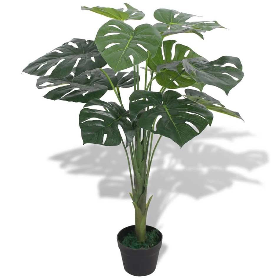 Planta de monstera artificial con maceta verde 70