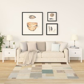 Mesa auxiliar 2 uds madera maciza de pino blanco 50x50x49