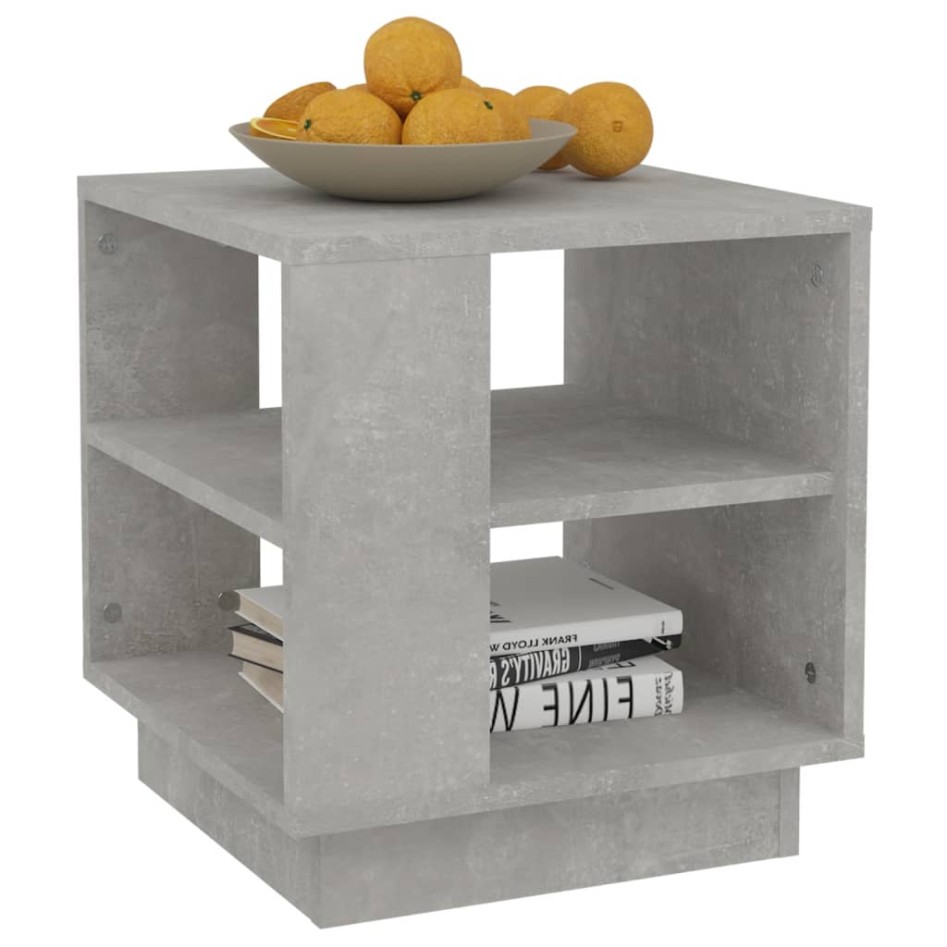 Mesa de centro madera de ingeniería gris hormigón 40x40x43