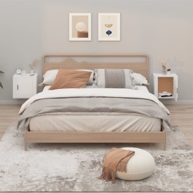 Mesitas de noche de pared 2 uds blanco 50x30x47