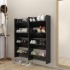 Zapateros de pared 4 uds contrachapada negro brillo 60x18x60