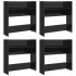 Zapateros de pared 4 uds contrachapada negro brillo 60x18x60