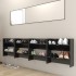 Zapateros de pared 4 uds contrachapada negro brillo 60x18x60