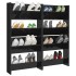 Zapateros de pared 4 uds contrachapada negro brillo 60x18x60