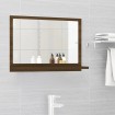 Espejo de baño madera contrachapada marrón roble 60x10,5x37 cm
