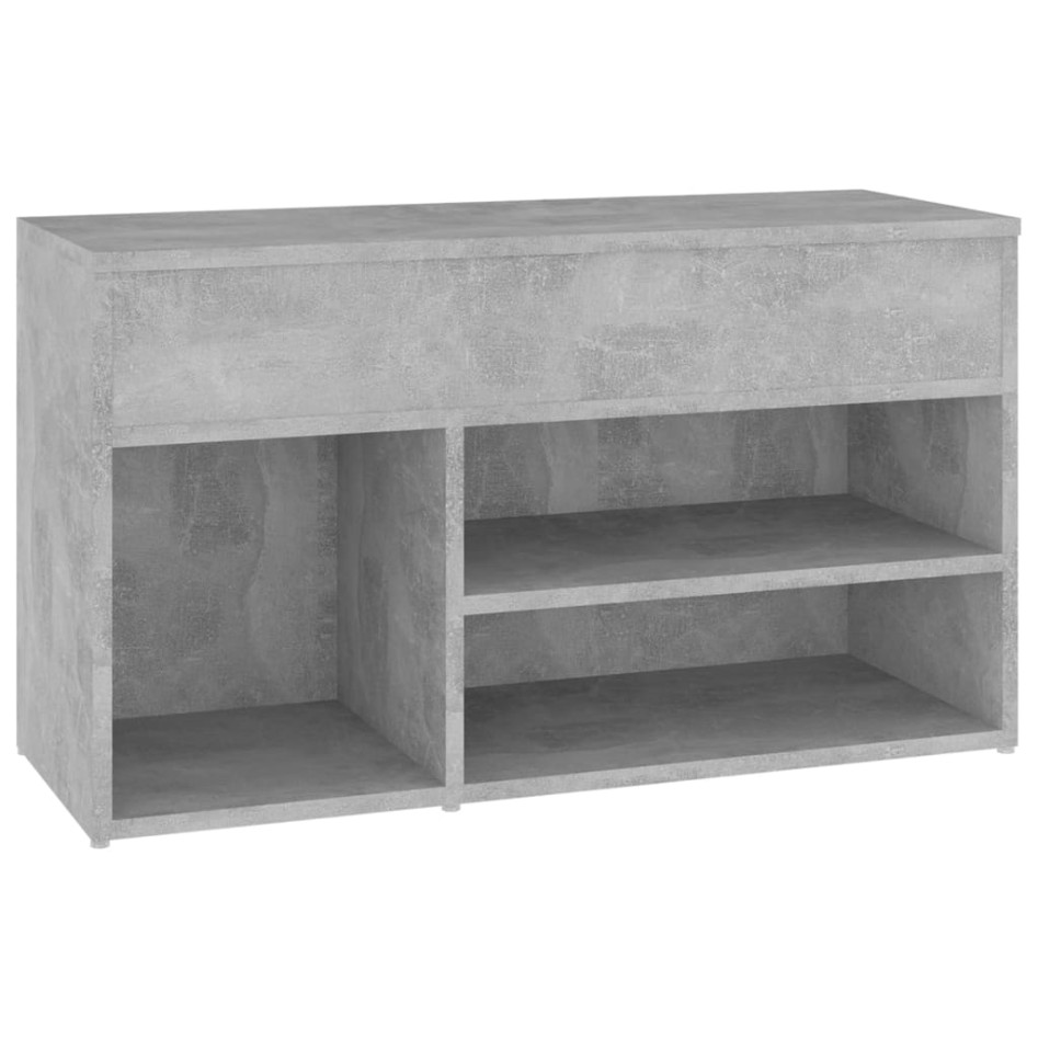 Banco zapatero madera de ingeniería gris hormigón 80x30x45