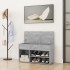 Banco zapatero madera de ingeniería gris hormigón 80x30x45