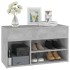 Banco zapatero madera de ingeniería gris hormigón 80x30x45