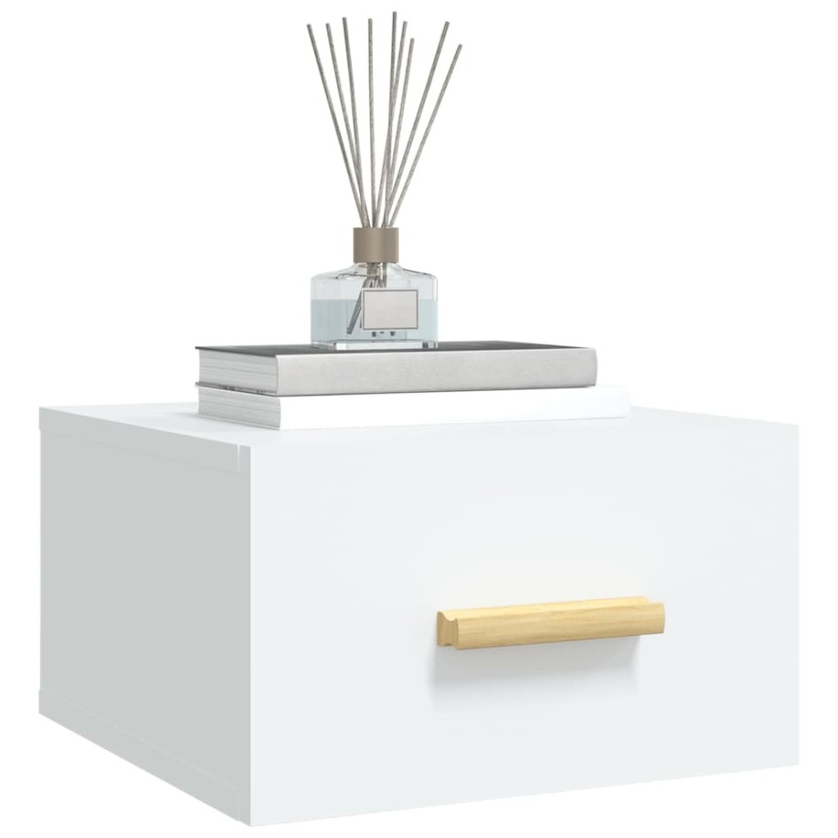 Mesita de noche de pared blanco 35x35x20