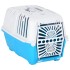 Transportín de mascota blanco azul polipropileno 48x31,5x33