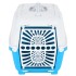 Transportín de mascota blanco azul polipropileno 48x31,5x33