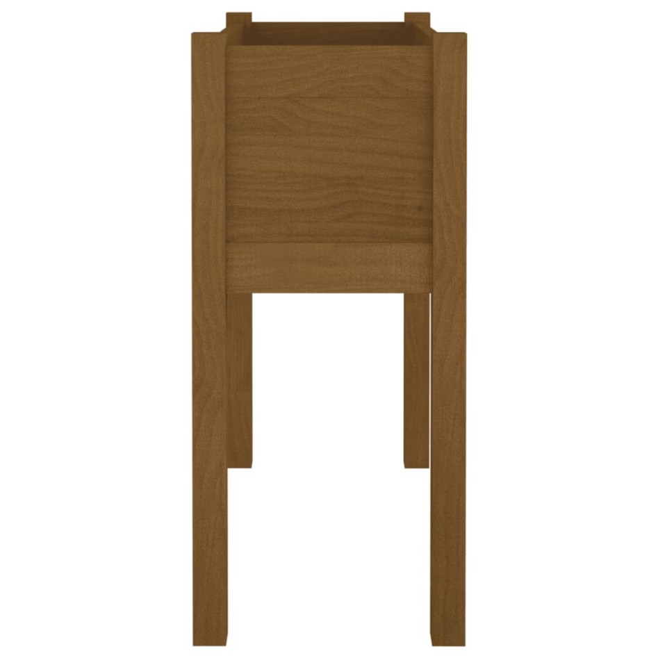 Jardinera de madera maciza de pino marrón miel 70x31x70