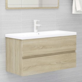 Armario lavabo madera contrachapada roble Sonoma 90x38,5x45