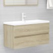 Armario lavabo madera contrachapada roble Sonoma 90x38,5x45 cm