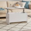 Mesa de centro madera ingeniería blanco brillo 102x55,5x52,5 cm