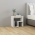 Mesita de noche madera contrachapada blanco brillo 40x30x40