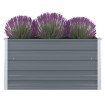 Jardinera elevada de acero galvanizado gris 100x100x45 cm