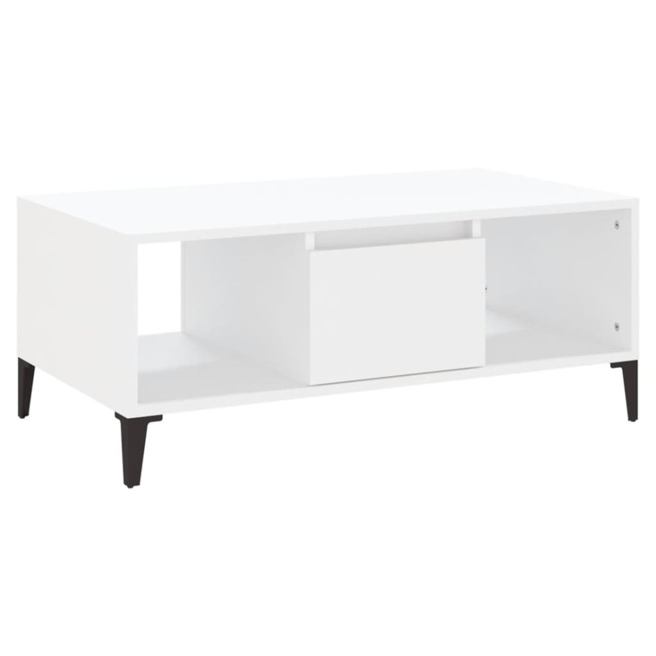 Mesa de centro madera contrachapada blanco 90x50x36,5