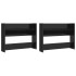 Zapateros de pared 2 uds contrachapada negro brillo 80x18x60