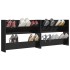 Zapateros de pared 2 uds contrachapada negro brillo 80x18x60