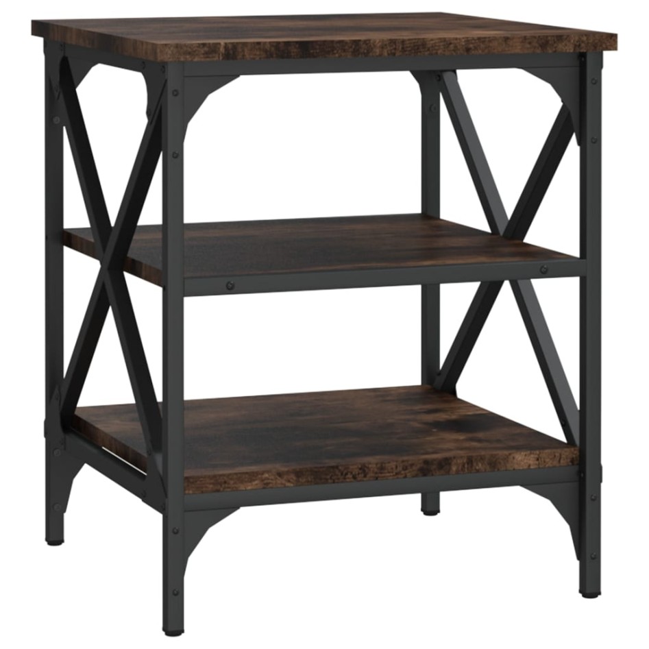 Mesa auxiliar madera contrachapada roble ahumado 40x42x50