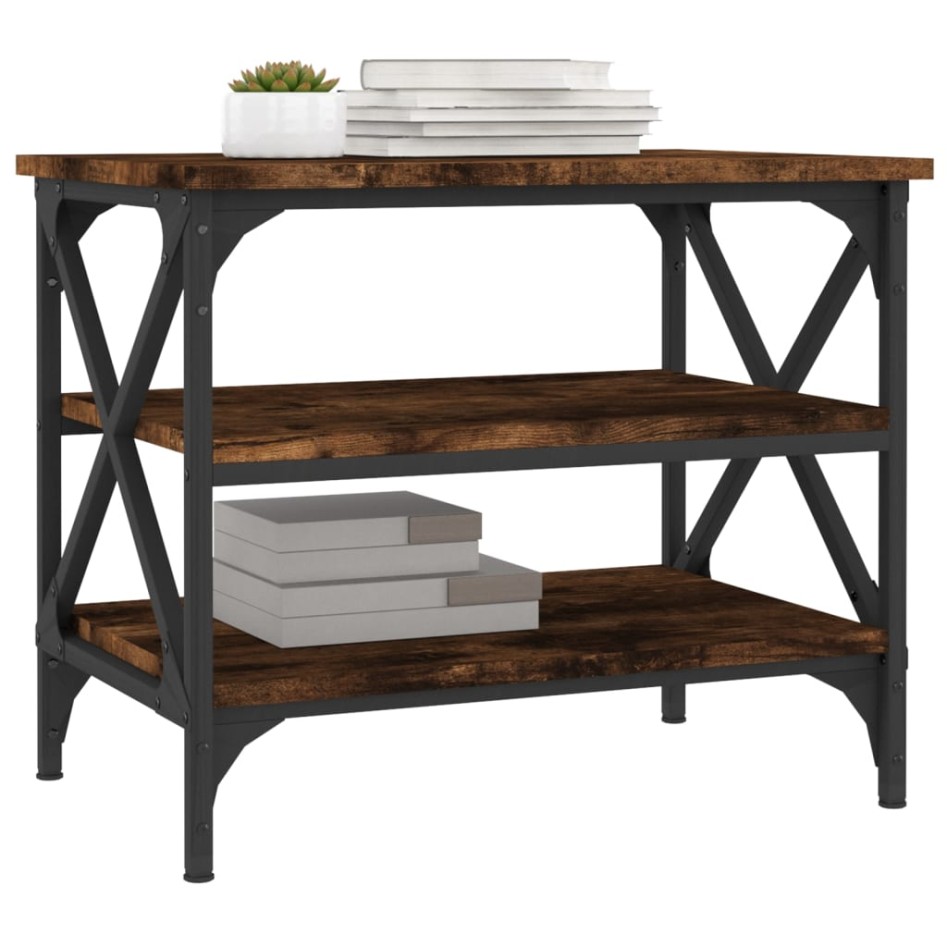 Mesa auxiliar madera contrachapada roble ahumado 55x38x45