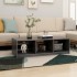Mesa de centro de madera maciza de pino gris 110x50x34