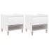 Mesitas de noche 2 uds contrachapada blanco brillo 50x46x50