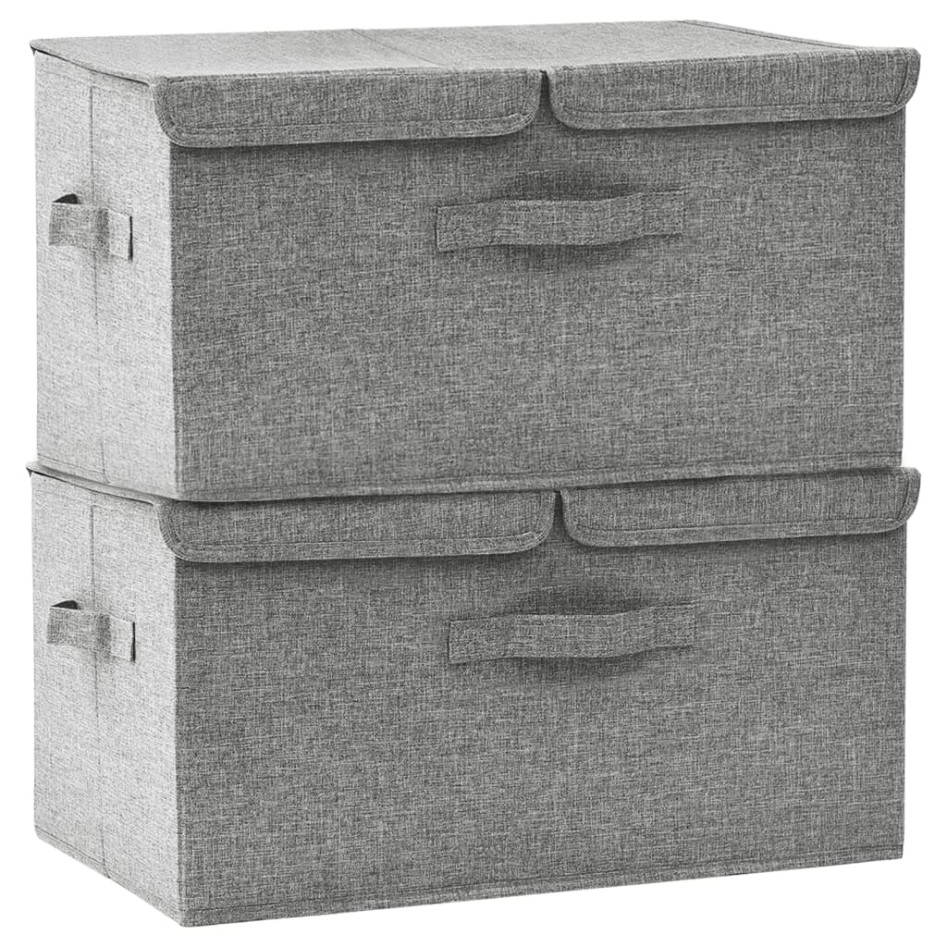 Cajas de almacenaje 2 unidades tela gris 50x30x25