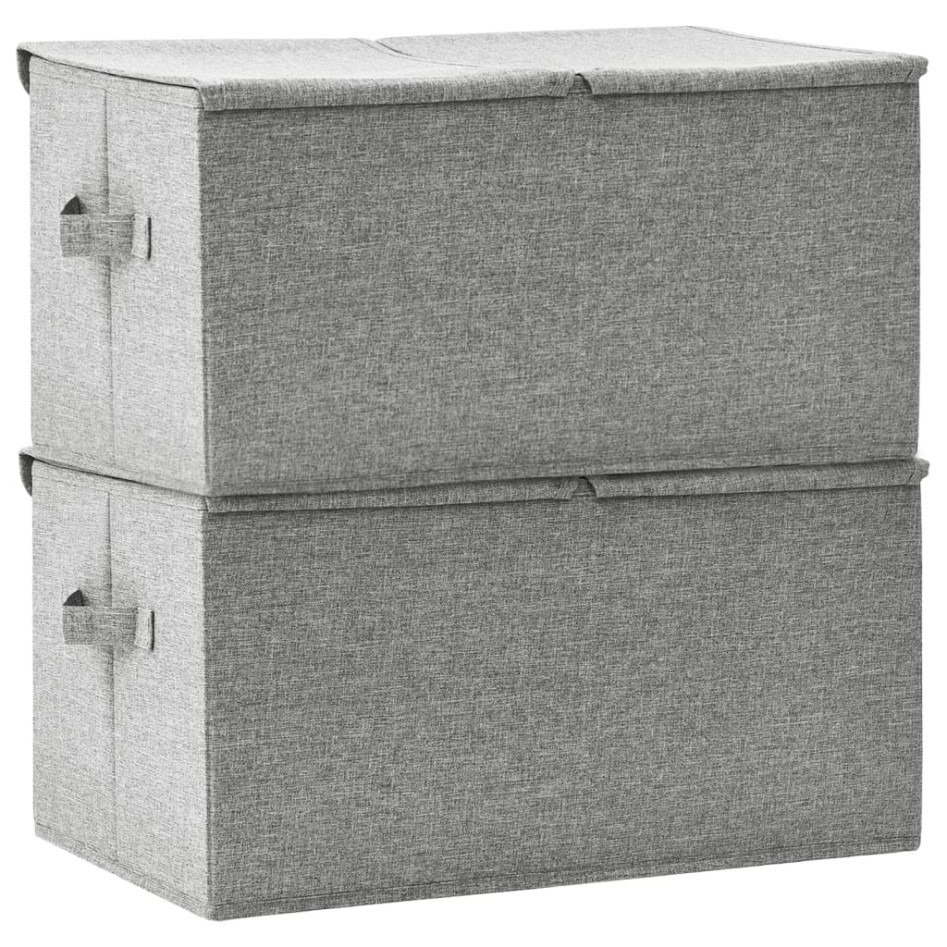 Cajas de almacenaje 2 unidades tela gris 50x30x25