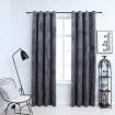 Cortinas opacas anillas 2 uds terciopelo antracita 140x225 cm