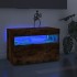 Mueble de TV con luces LED color roble ahumado 60x35x40