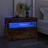 Mueble de TV con luces LED color roble ahumado 60x35x40