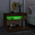 Mueble de TV con luces LED color roble ahumado 60x35x40