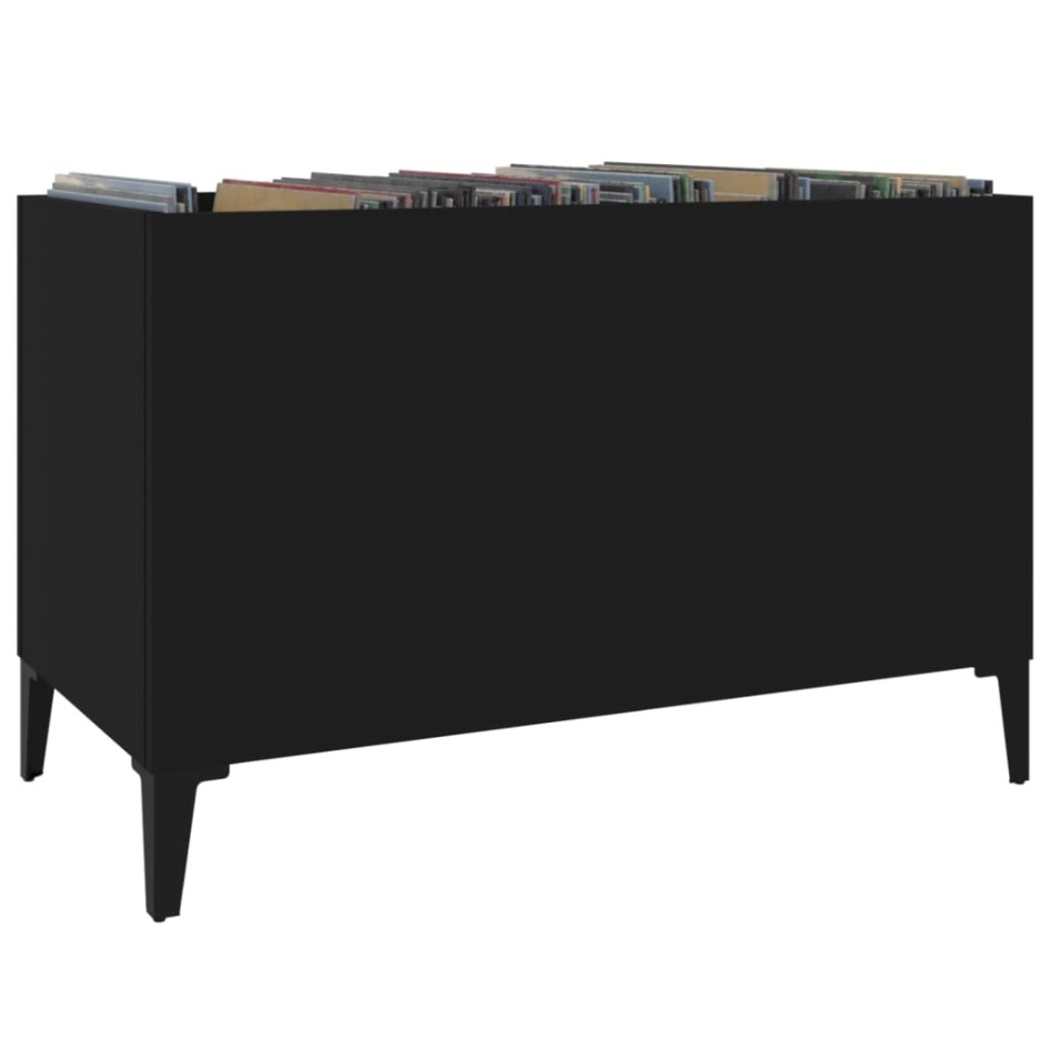 Mueble para discos madera contrachapada negro 74,5x38x48