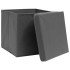 Cajas de almacenaje con tapas 4 uds tela gris 32x32x32