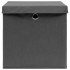 Cajas de almacenaje con tapas 4 uds tela gris 32x32x32