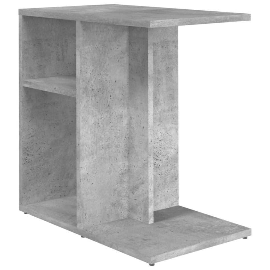 Mesa auxiliar de madera contrachapada gris hormigón 50x30x50