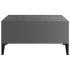 Mesa de centro madera contrachapada gris brillante 60x60x30