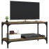 Mueble para TV contrachapada y acero roble ahumado 80x33x41