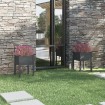 Jardineras 2 uds madera maciza de pino gris 50x50x70 cm